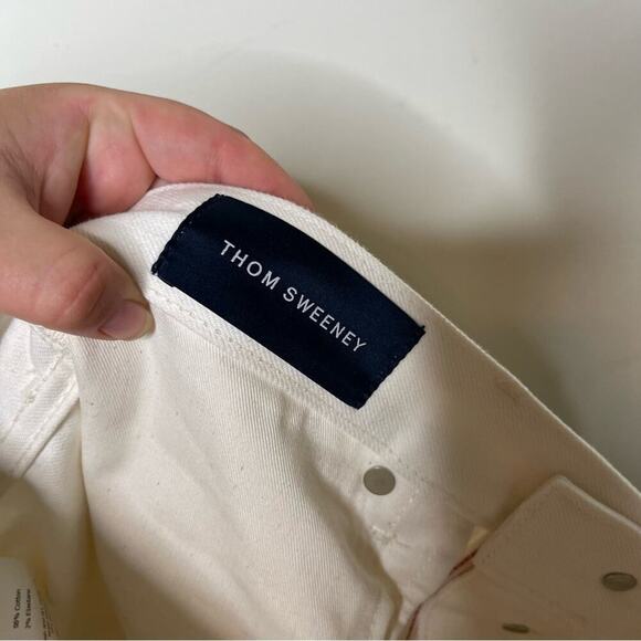 THOM SWEENEY Selvedge Five Pocket slim-leg jeans in White 30x27 - Picture 2 of 11